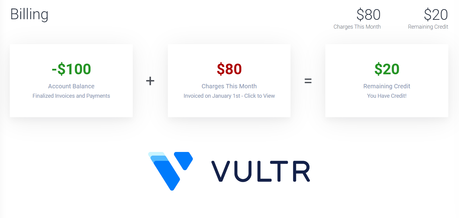 Low balance notifications for Vultr